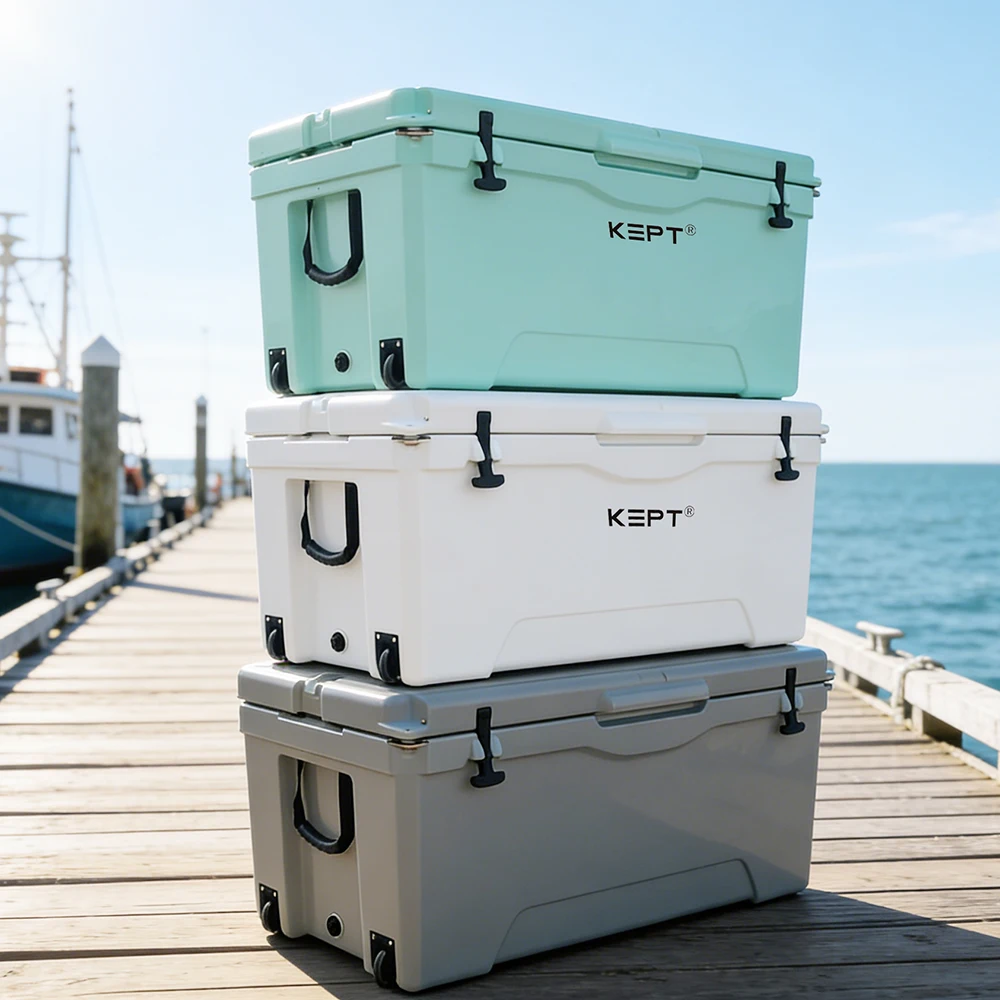 Boright 135QT Heavy Duty Rotomolded Cooler Box with Wheels Aluminum Foldable Pull Rod Thermal Insulated Ice Chest for Fishing
Boright 135QT Heavy Duty Rotomolded Cooler Box with Wheels Aluminum Foldable Pull Rod Thermal Insulated Ice Chest for Fishing