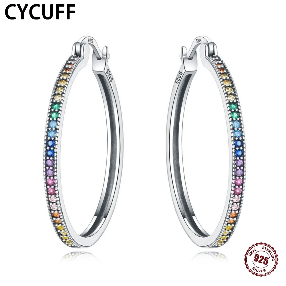 CYCUFF 925 Sterling Silver Big Hoop Earrings Gradient Rainbow Earring Versatile Women Jewelry Birthday And Party DIY Trend 2025
CYCUFF 925 Sterling Silver Big Hoop Earrings Gradient Rainbow Earring Versatile Women Jewelry Birthday And Party DIY Trend 2025
