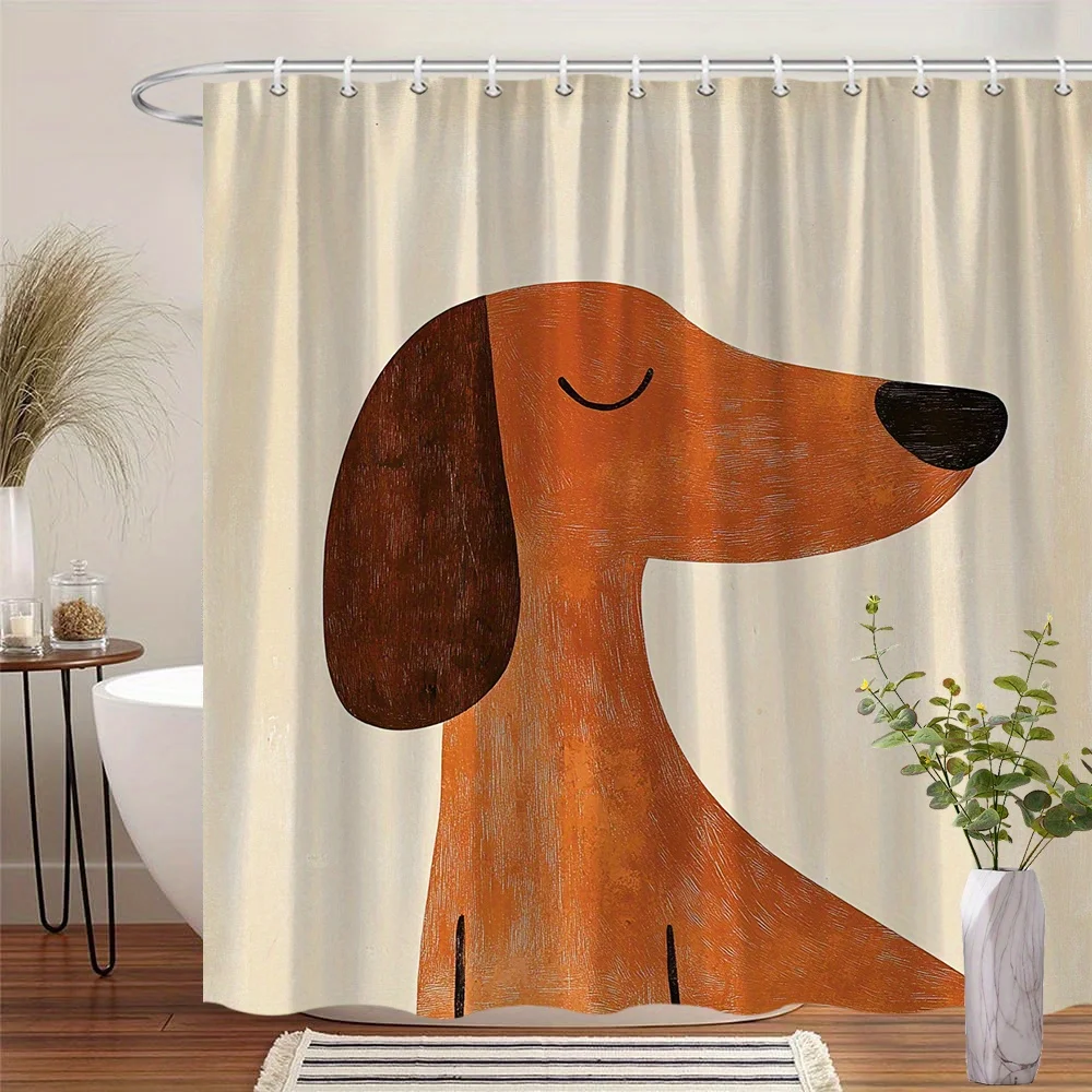 Minimalist Dog Shower Curtain – Dachshund in Geometric Orange Brown, Modern Pet Lover Gift Decor, Hooks Multiple sizes
Minimalist Dog Shower Curtain – Dachshund in Geometric Orange Brown, Modern Pet Lover Gift Decor, Hooks Multiple sizes