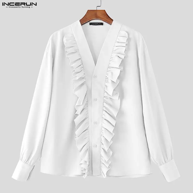 INCERUN Мужская рубашка сплошной цвет с рюшами и v-образным вырезом с длинным рукавом Мужская одежда Свободная уличная одежда Модные повседневные мужские рубашки Camisas S-5XL
INCERUN Мужская рубашка сплошной цвет с рюшами и v-образным вырезом с длинным рукавом Мужская одежда Свободная уличная одежда Модные повседневные мужские рубашки Camisas S-5XL