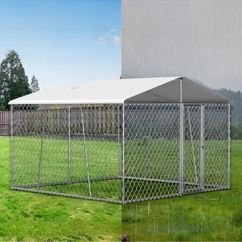 l Upgraded Dog Kennel Outdoor with Roof, Large Dog House Pen Enclosure with Sidebar, Heavy Duty Chain Link Dog Kennel
l Upgraded Dog Kennel Outdoor with Roof, Large Dog House Pen Enclosure with Sidebar, Heavy Duty Chain Link Dog Kennel