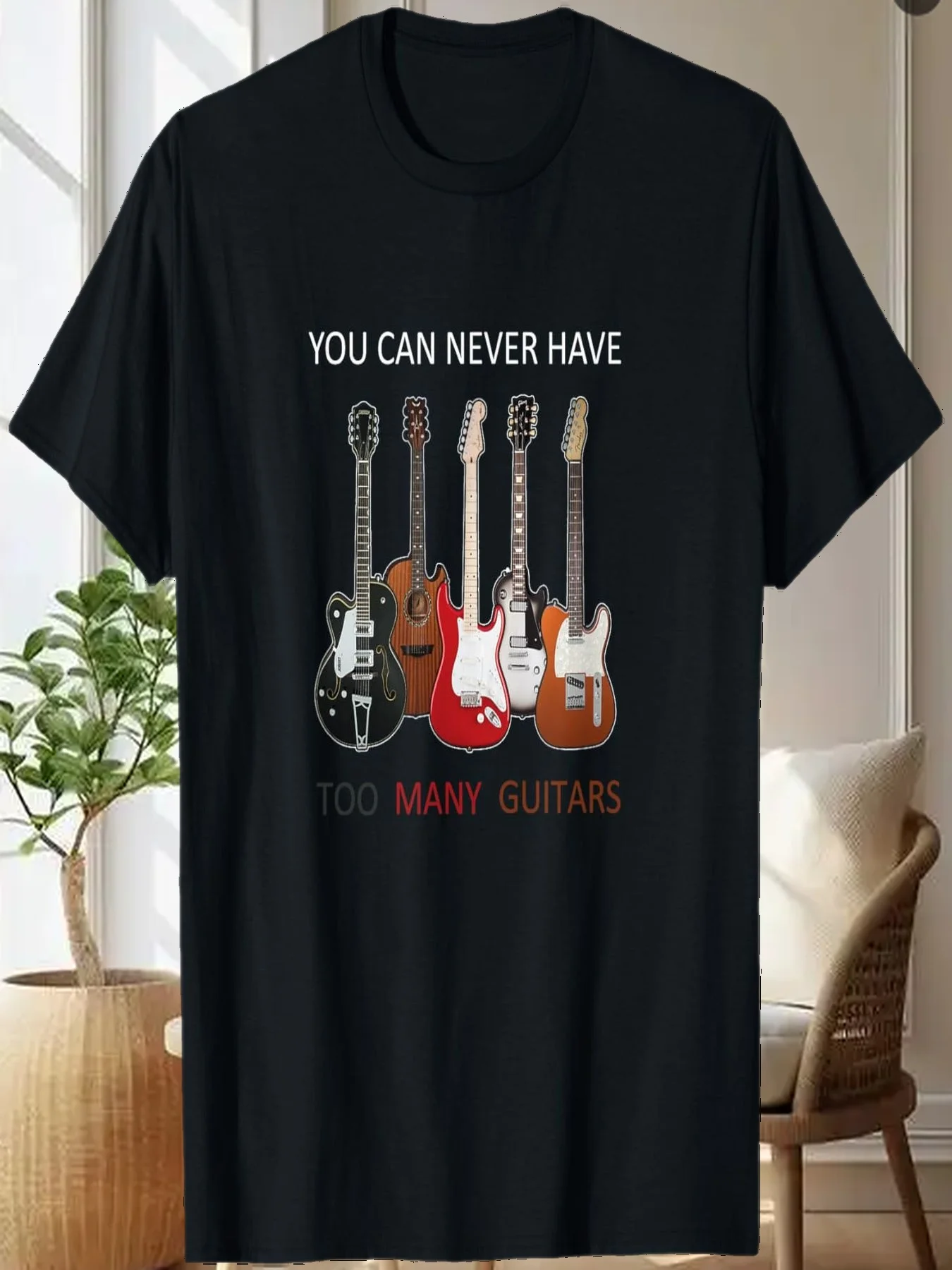Футболка с короткими рукавами и короткими рукавами «Вы никогда не должны иметь много гитаров»
Футболка с короткими рукавами и короткими рукавами «Вы никогда не должны иметь много гитаров»