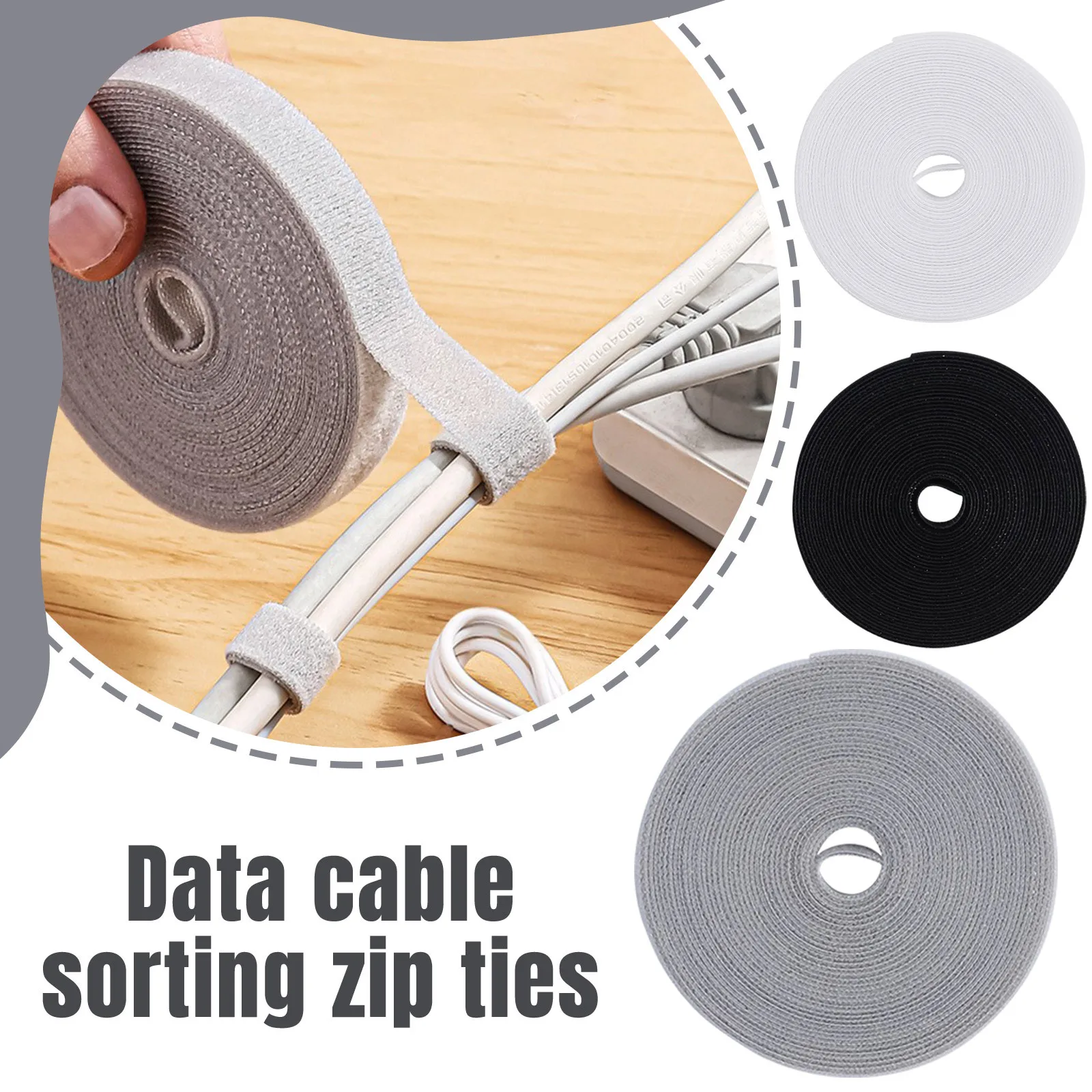 1PC 12mm 5m Data Cable Management Cable Tie Reusable Removable Multi-purpose Wire Organizer Data Cable Storage Tape Plant Fixati
1PC 12mm 5m Data Cable Management Cable Tie Reusable Removable Multi-purpose Wire Organizer Data Cable Storage Tape Plant Fixati