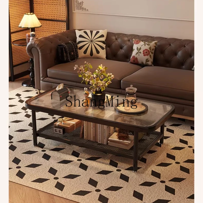 SM good-looking small apartment living room household coffee table medieval glass double-layer storage side table
SM good-looking small apartment living room household coffee table medieval glass double-layer storage side table