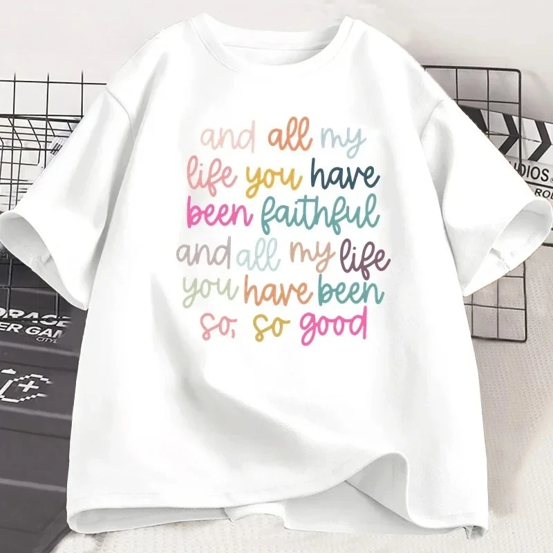 Повседневная летняя одежда All My Life You Have Been Faithful Футболки с принтом Goodness of God Комфортная детская футболка с короткими рукавами
Повседневная летняя одежда All My Life You Have Been Faithful Футболки с принтом Goodness of God Комфортная детская футболка с короткими рукавами