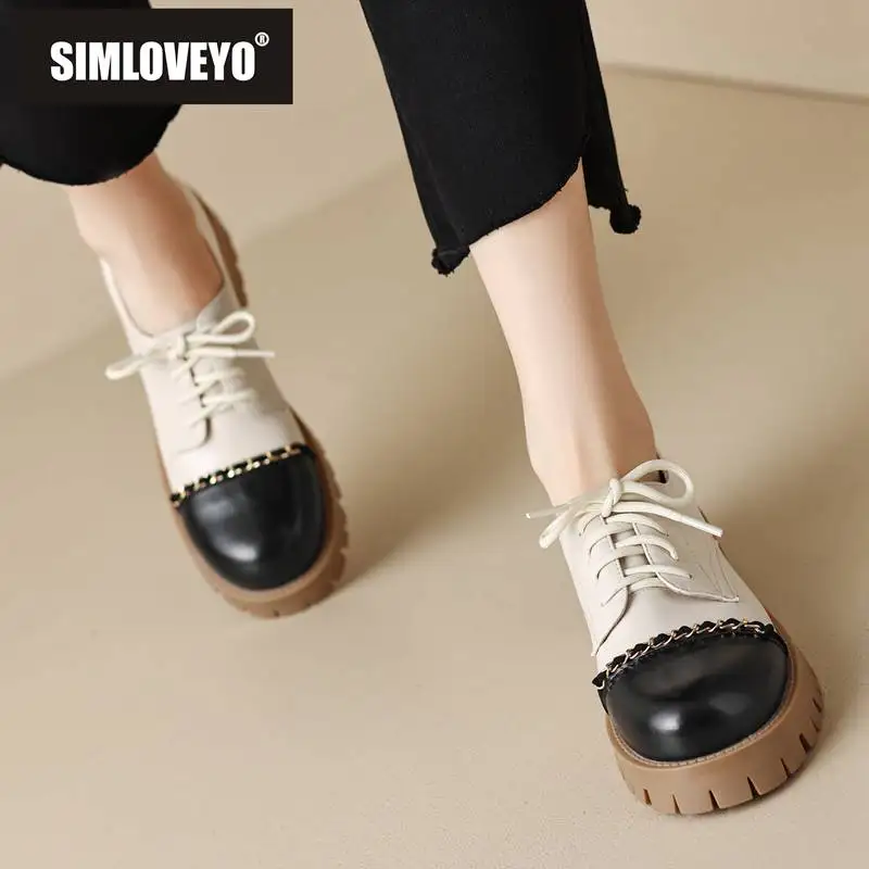 SIMLOVEYO Брендовые женские туфли на плоской подошве с круглым носком на толстом каблуке со шнуровкой и цепочкой смешанные Большие размеры 41 42 43 повседневные туфли для девочек мягкие S4805
SIMLOVEYO Брендовые женские туфли на плоской подошве с круглым носком на толстом каблуке со шнуровкой и цепочкой смешанные Большие размеры 41 42 43 повседневные туфли для девочек мягкие S4805