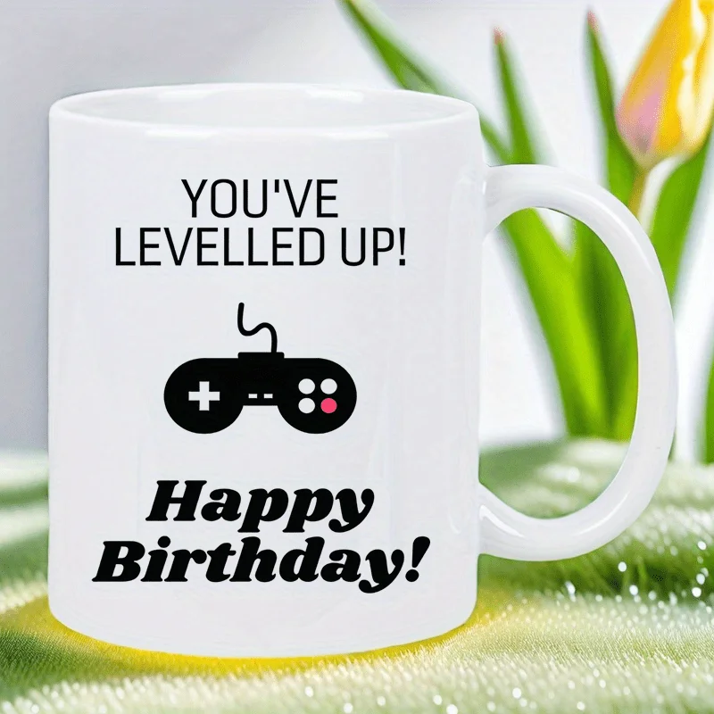 Gaming Enthusiast'S Birthday Gift: You've Levelled Up! Happy Birthday Ceramic White Mug with Game Controller
Gaming Enthusiast'S Birthday Gift: You've Levelled Up! Happy Birthday Ceramic White Mug with Game Controller