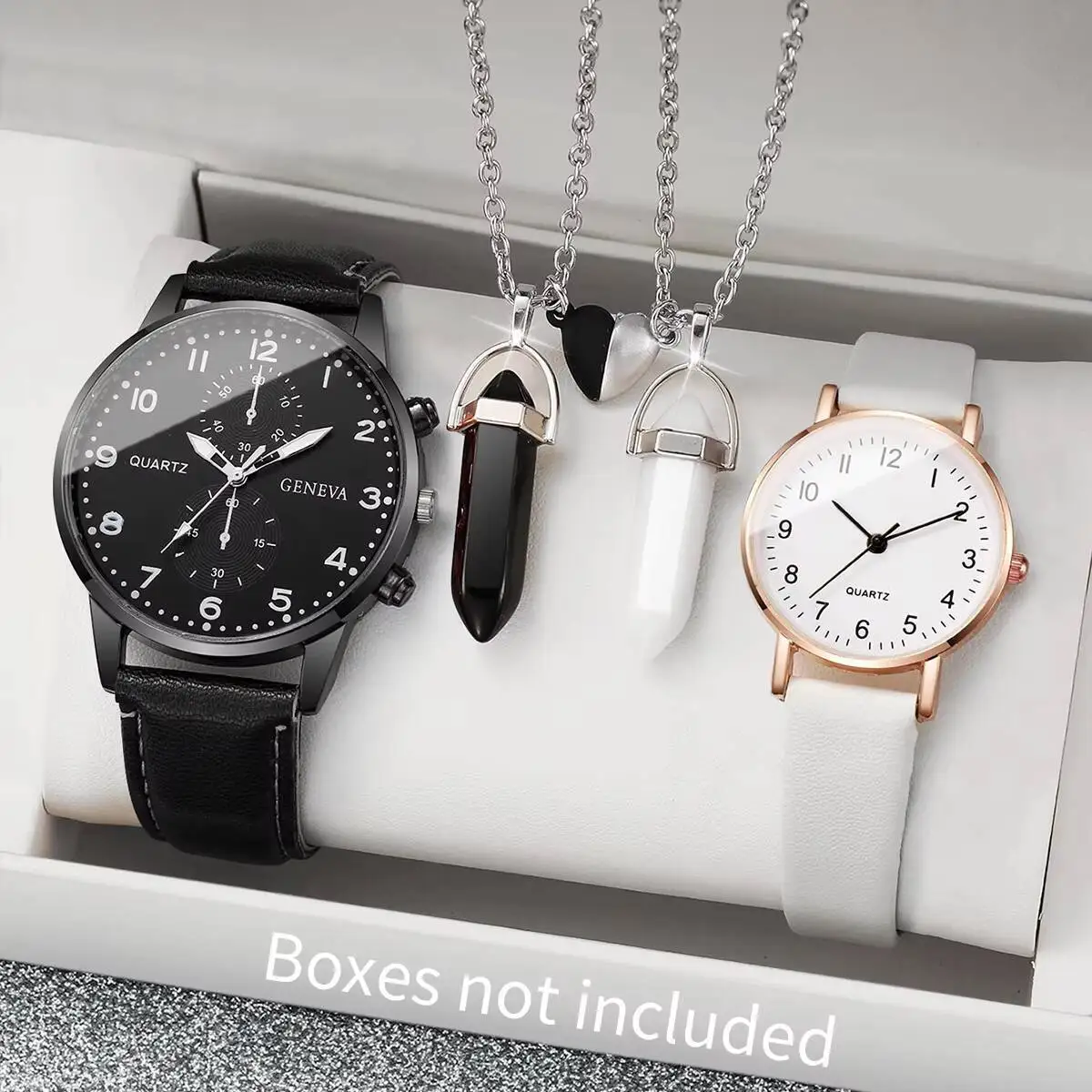 4 шт./компл. модные часы для пар, мужские деловые часы, повседневный кожаный ремешок, женские наручные часы, комплект ожерелья (без коробки)
4 шт./компл. модные часы для пар, мужские деловые часы, повседневный кожаный ремешок, женские наручные часы, комплект ожерелья (без коробки)