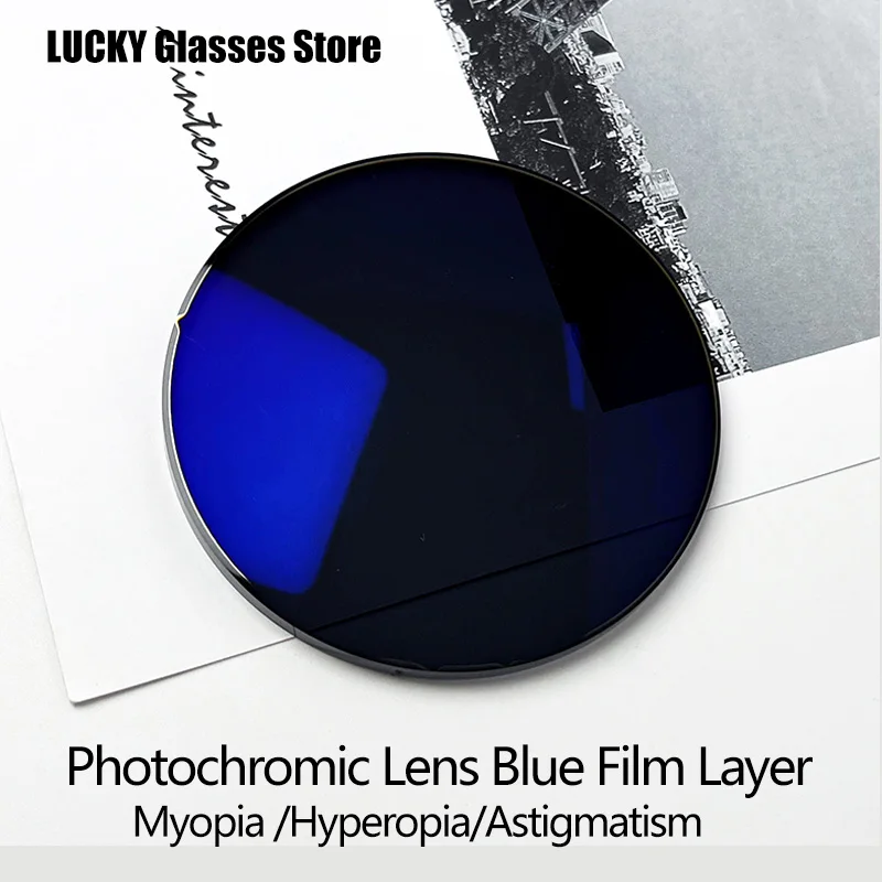 Lucky 1.56 1.61 1.67 1.74 1 Pair Blue Film Layer Anti Blue Light photochromic Lens Myopia Hyperopia Optical Prescription Lens 
Lucky 1.56 1.61 1.67 1.74 1 Pair Blue Film Layer Anti Blue Light photochromic Lens Myopia Hyperopia Optical Prescription Lens