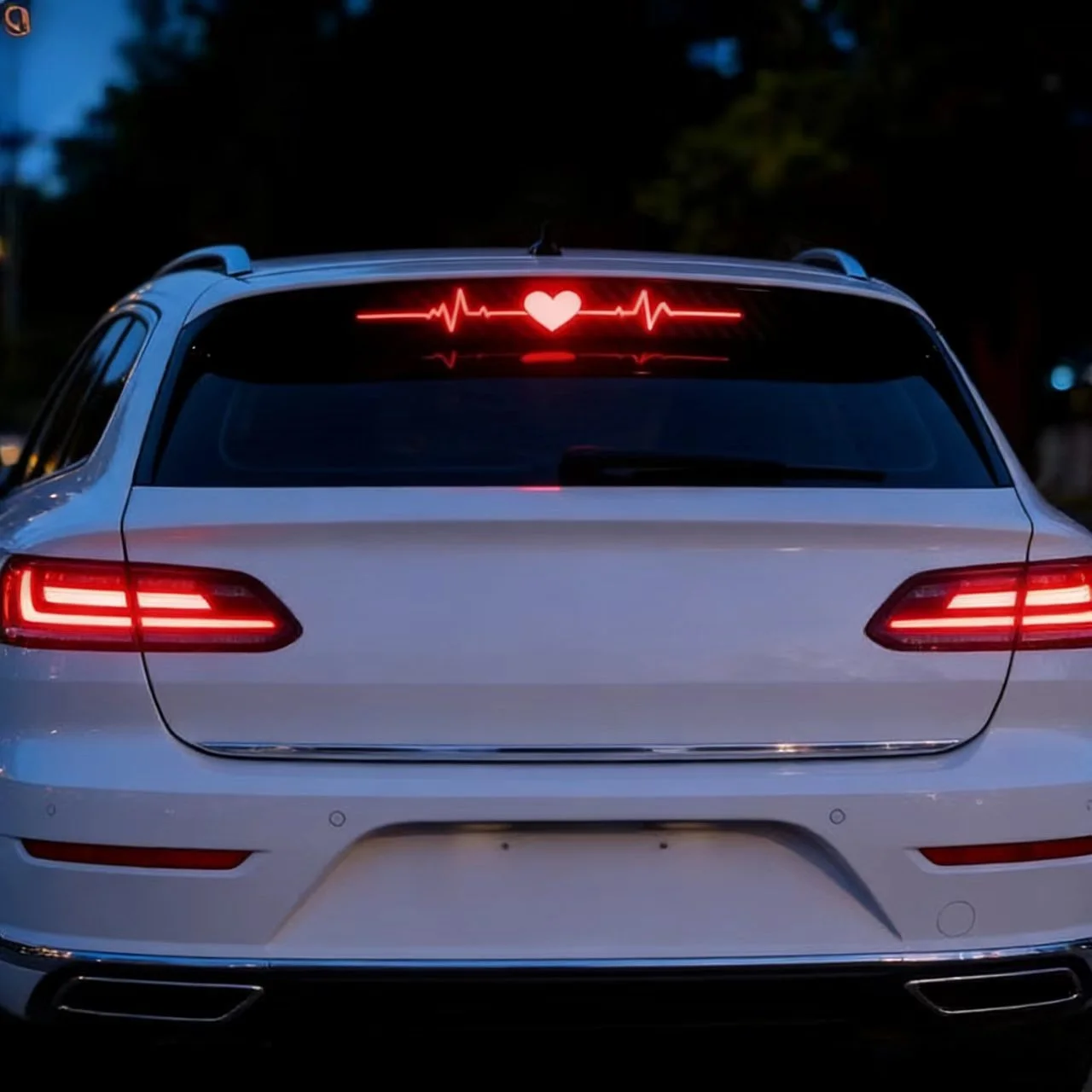 1 high-position brake light decal featuring a heart-shaped heartbeat pattern, electrocardiogram-style taillight decal, 3D carbon
1 high-position brake light decal featuring a heart-shaped heartbeat pattern, electrocardiogram-style taillight decal, 3D carbon
