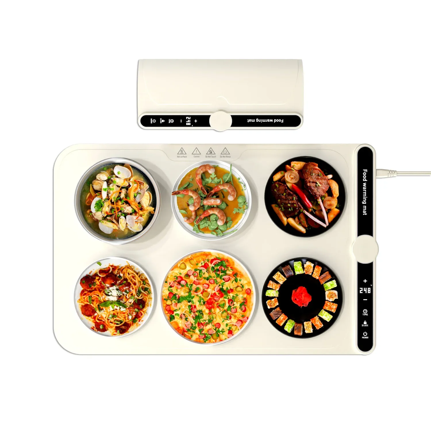 Silicone Heating Mat for Food Warming Tray Portable Food Warmer for Parties Adjustable Temperature Control Time Locking Function
Silicone Heating Mat for Food Warming Tray Portable Food Warmer for Parties Adjustable Temperature Control Time Locking Function