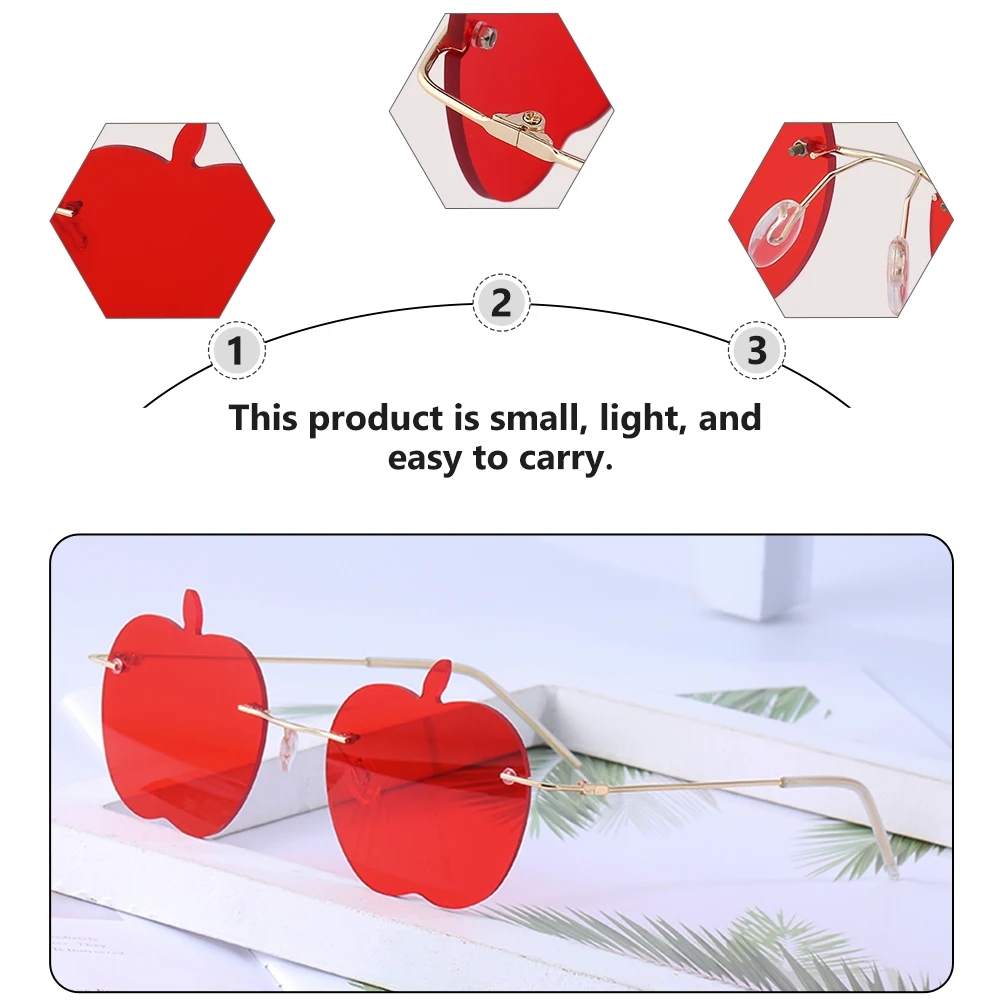 1Pcs Apple Frameless Sunglasses Funny Party Photo Prop Red Stylish Fashion Eyewear Lightweight Rimless Glasses
1Pcs Apple Frameless Sunglasses Funny Party Photo Prop Red Stylish Fashion Eyewear Lightweight Rimless Glasses