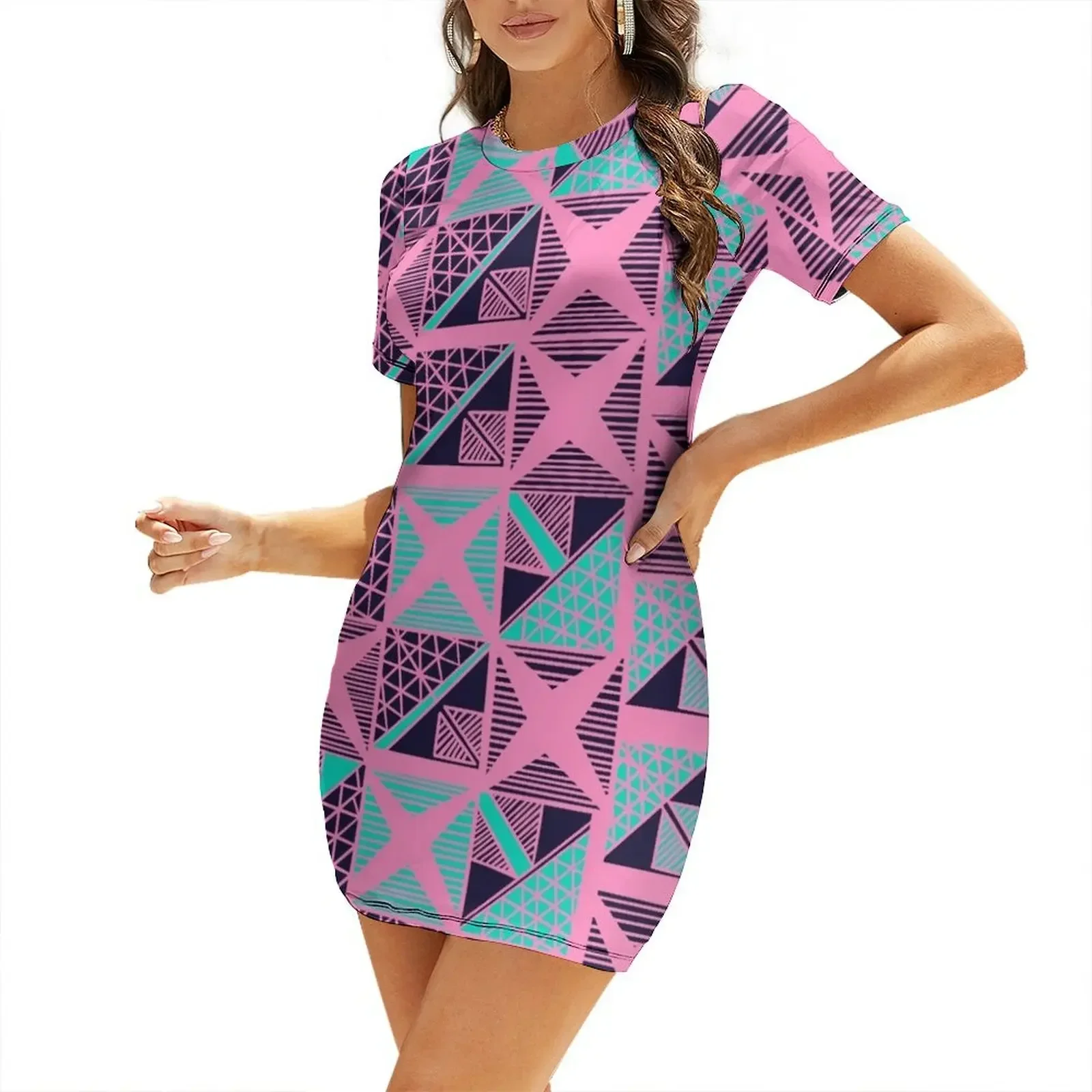 Pattern pink and blue Short-Sleeved Dress ladies dresses for women 2026 luxury woman evening dress
Pattern pink and blue Short-Sleeved Dress ladies dresses for women 2026 luxury woman evening dress