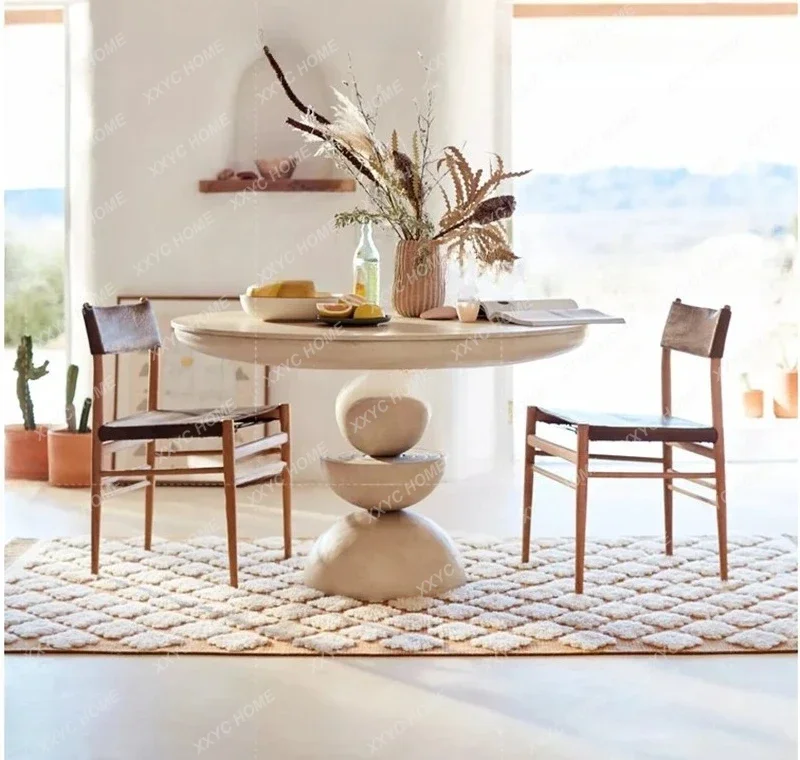 Y Light Luxury Solid Wood Round Table Chinese Ancient Style Misty Style round Log American Rustic Dining Table
Y Light Luxury Solid Wood Round Table Chinese Ancient Style Misty Style round Log American Rustic Dining Table