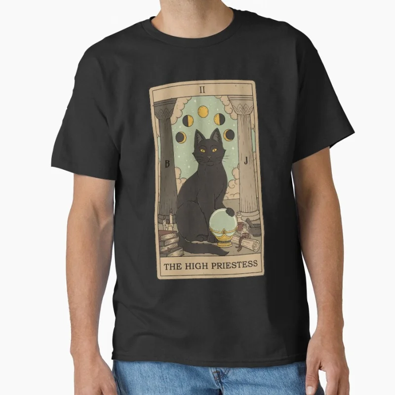 The High Priestess Vinage Tarot Card Cat Funny magical cats cute pet Gift T shirt for men large size Adult Tops S-6XL clothing
The High Priestess Vinage Tarot Card Cat Funny magical cats cute pet Gift T shirt for men large size Adult Tops S-6XL clothing