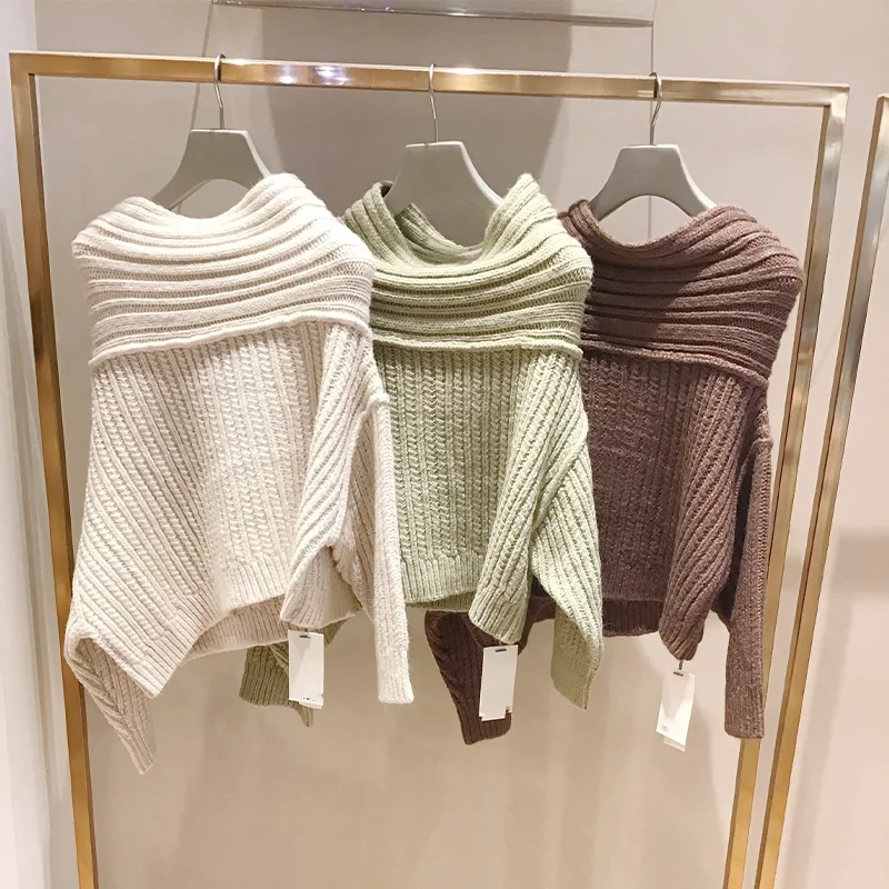 Sexy Asymmetric Slant Collar Shoulder Bared Batwing Sleeve Knitted Sweater Winter 2020 Other Material Knitwear Ladies Fashion
Sexy Asymmetric Slant Collar Shoulder Bared Batwing Sleeve Knitted Sweater Winter 2020 Other Material Knitwear Ladies Fashion
