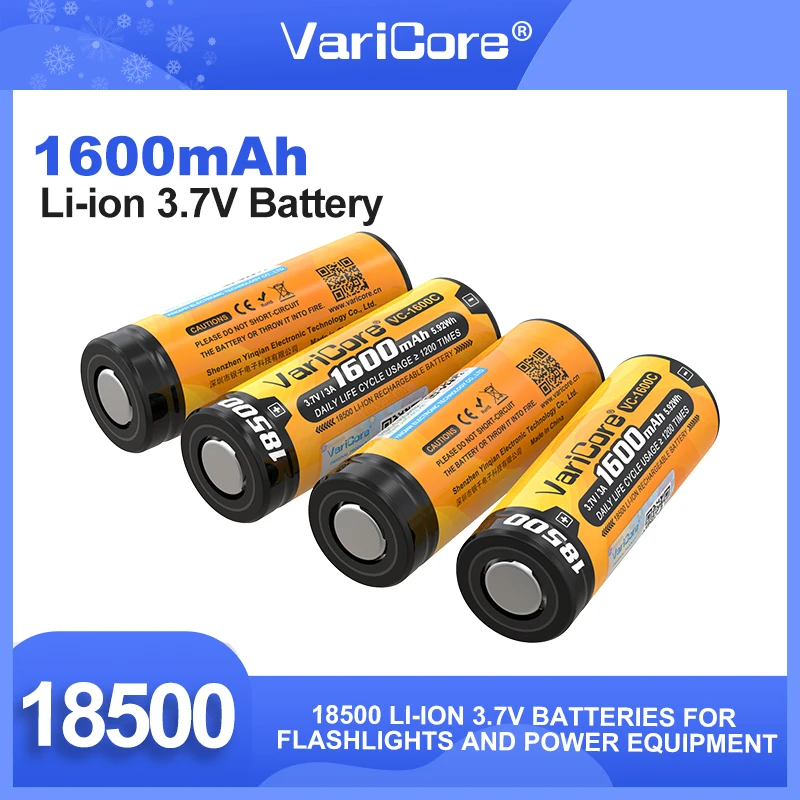 100% Original VariCore VC-1600C 18500 1600mAh 3A 3.7V/4.2V Rechargeable Lithium ion Battery
100% Original VariCore VC-1600C 18500 1600mAh 3A 3.7V/4.2V Rechargeable Lithium ion Battery
