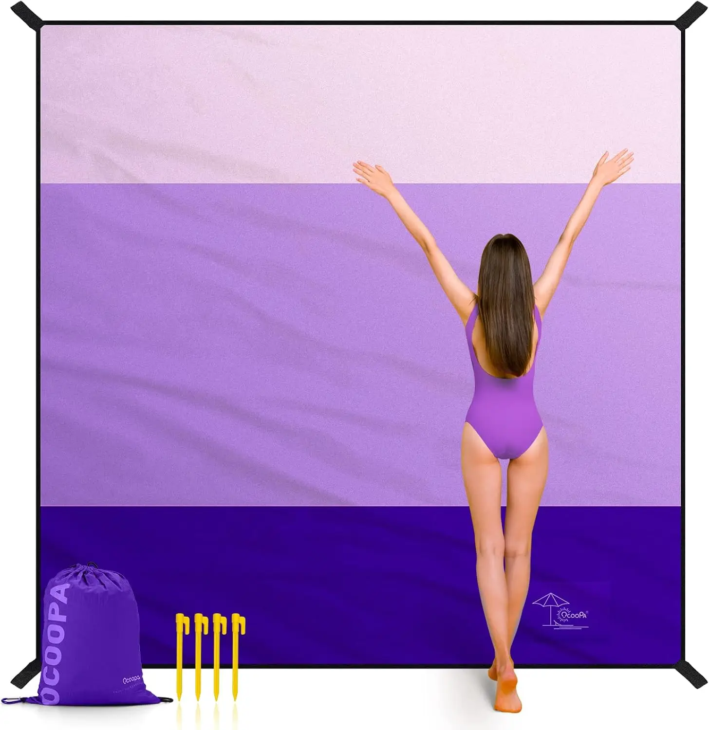 Extra Large Beach Blanket Sand Free, Oversized Camping Mat for 8 Persons, Lightweight Nylon with Stakes and Travel Bag
Extra Large Beach Blanket Sand Free, Oversized Camping Mat for 8 Persons, Lightweight Nylon with Stakes and Travel Bag