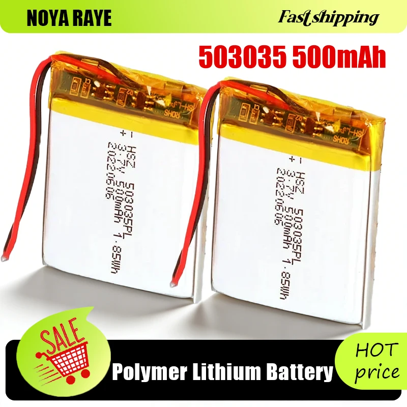 3.7V 503035 500mAh Rechargeable Battery Gps Polymer Lithium Battery For LED Light Driving Recorder Radio Bluetooth Speaker
3.7V 503035 500mAh Rechargeable Battery Gps Polymer Lithium Battery For LED Light Driving Recorder Radio Bluetooth Speaker