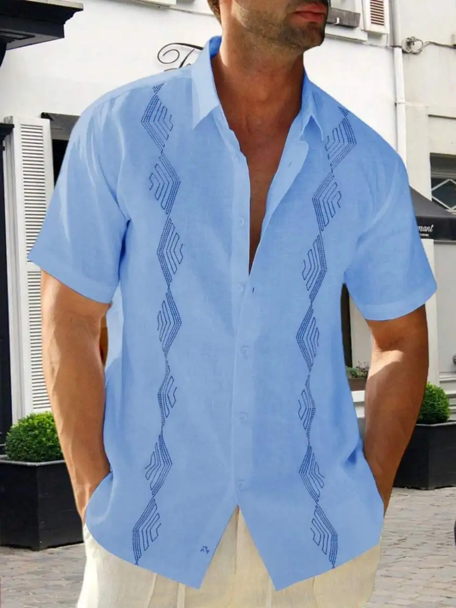 Mens Cuban Guayabera Shirt Linen Cotton Short Sleeve Resort Button Down Top Lightweight Breathable Summer
Mens Cuban Guayabera Shirt Linen Cotton Short Sleeve Resort Button Down Top Lightweight Breathable Summer