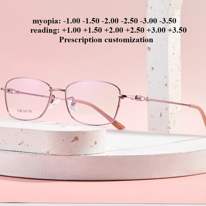 53-18Ultra-light titanium alloy full-frame women's anti-blue light reading glasses custom myopia astigmatism prescription lenses
53-18Ultra-light titanium alloy full-frame women's anti-blue light reading glasses custom myopia astigmatism prescription lenses