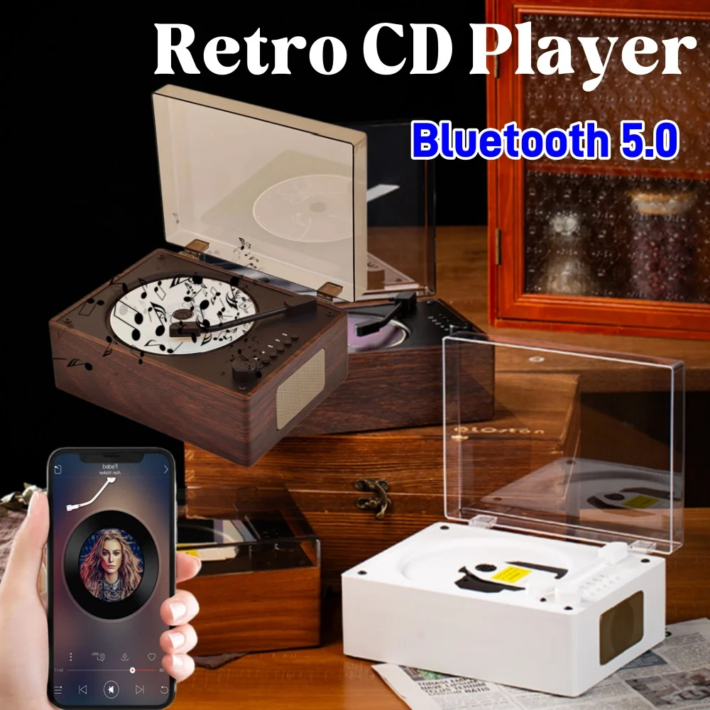 Винтажный кожаный CD-плеер с Bluetooth 5.0, двусторонним встроенным динамиком, портативный, перезаряжаемый, USB-плеер для музыки без потерь
Винтажный кожаный CD-плеер с Bluetooth 5.0, двусторонним встроенным динамиком, портативный, перезаряжаемый, USB-плеер для музыки без потерь