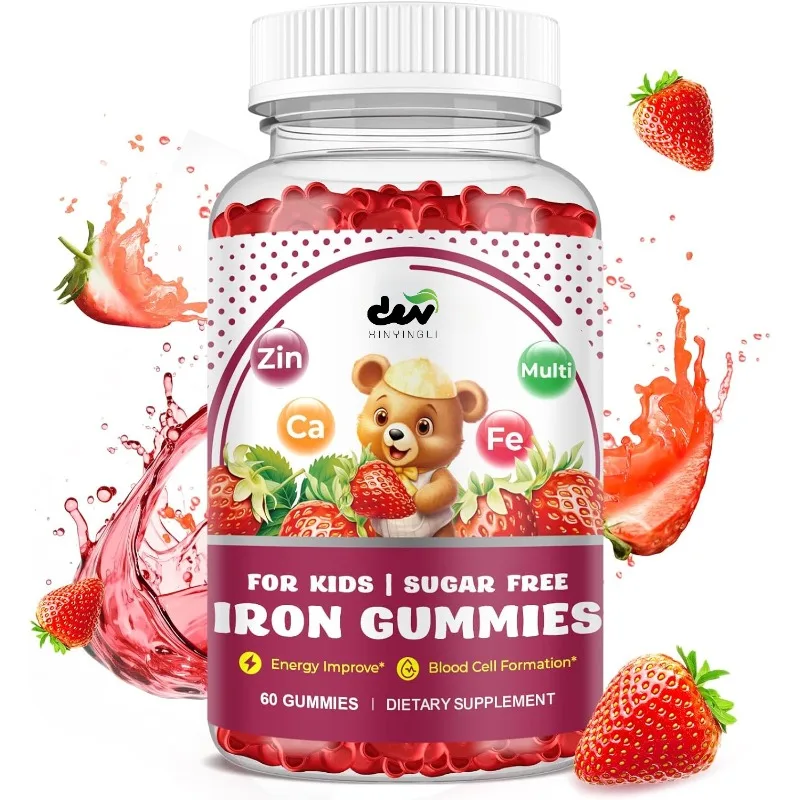 Children's iron supplement gummies - suitable for iron deficiency, anemia, vegetarians -60 gummies
Children's iron supplement gummies - suitable for iron deficiency, anemia, vegetarians -60 gummies