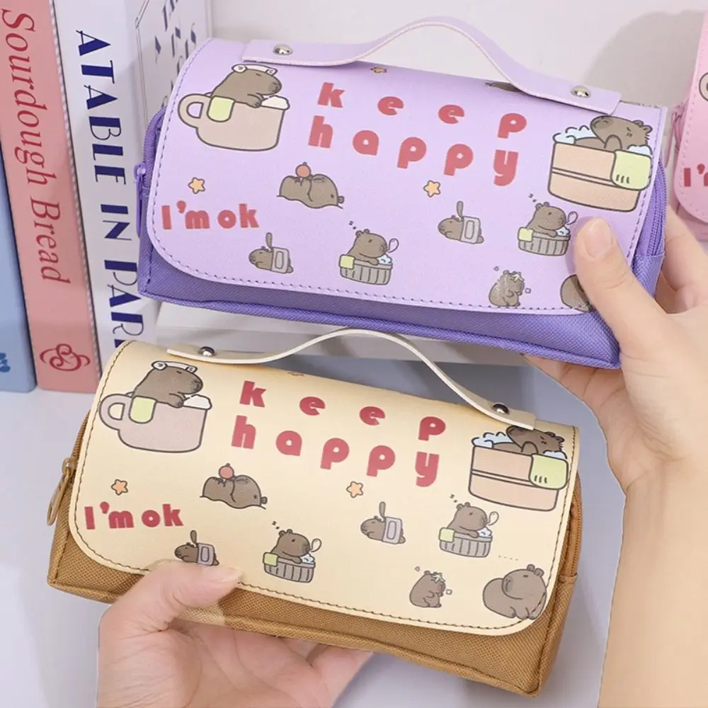PU Capybara Pen Bag Dirt Resistant Multi-layer Kapibara Pencil Case Organizer Multi-functional Large Capacity Pencil Bag
PU Capybara Pen Bag Dirt Resistant Multi-layer Kapibara Pencil Case Organizer Multi-functional Large Capacity Pencil Bag