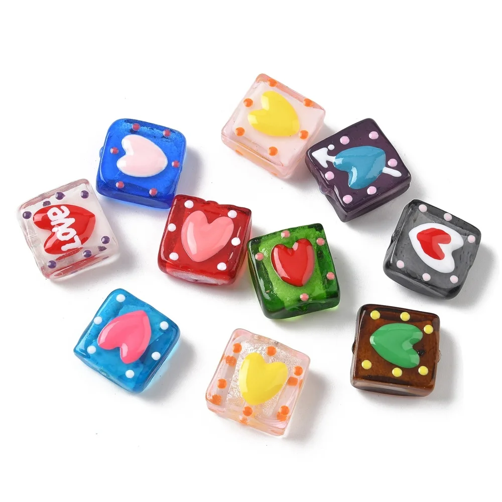 30Pc Square with Heart Lampwork Enamel Bead Cube Love Heart Glass Bead for DIY Jewelry Making Craft Bracelet Earring Accessories
30Pc Square with Heart Lampwork Enamel Bead Cube Love Heart Glass Bead for DIY Jewelry Making Craft Bracelet Earring Accessories