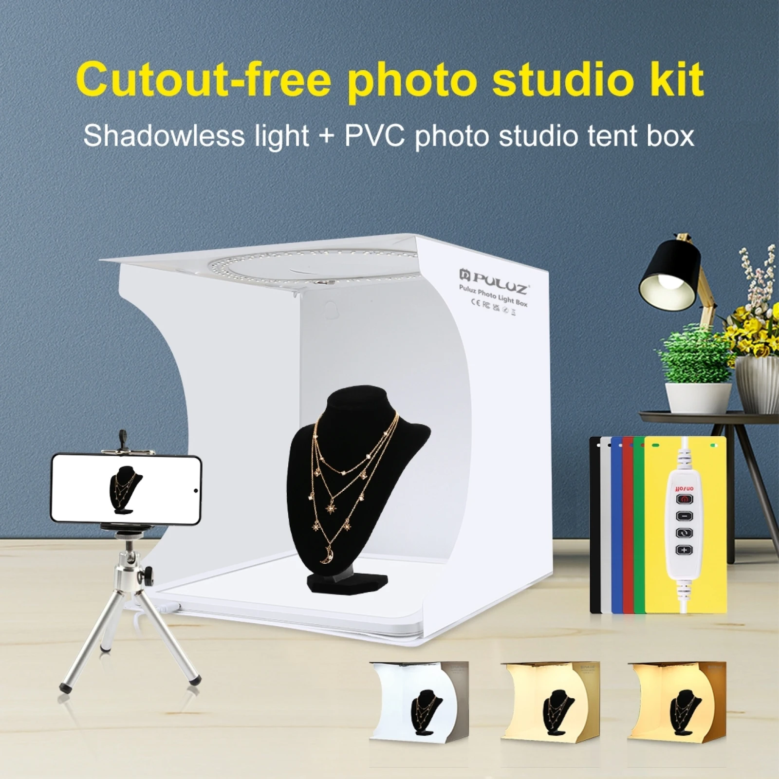 PULUZ 30cm Folding Ring Light Board Photo Lighting Studio Shooting Tent Box Kit Box with Shadowless Light Panel
PULUZ 30cm Folding Ring Light Board Photo Lighting Studio Shooting Tent Box Kit Box with Shadowless Light Panel