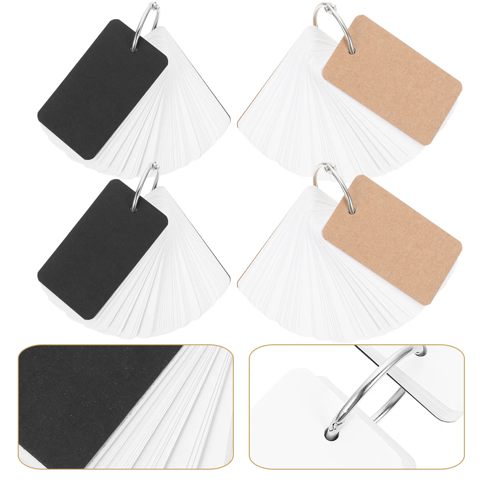 4Sets Hole Punched Blank Cards Customizable Flash Cards Portable Note Pads for Studying Learning Office Home Use
4Sets Hole Punched Blank Cards Customizable Flash Cards Portable Note Pads for Studying Learning Office Home Use