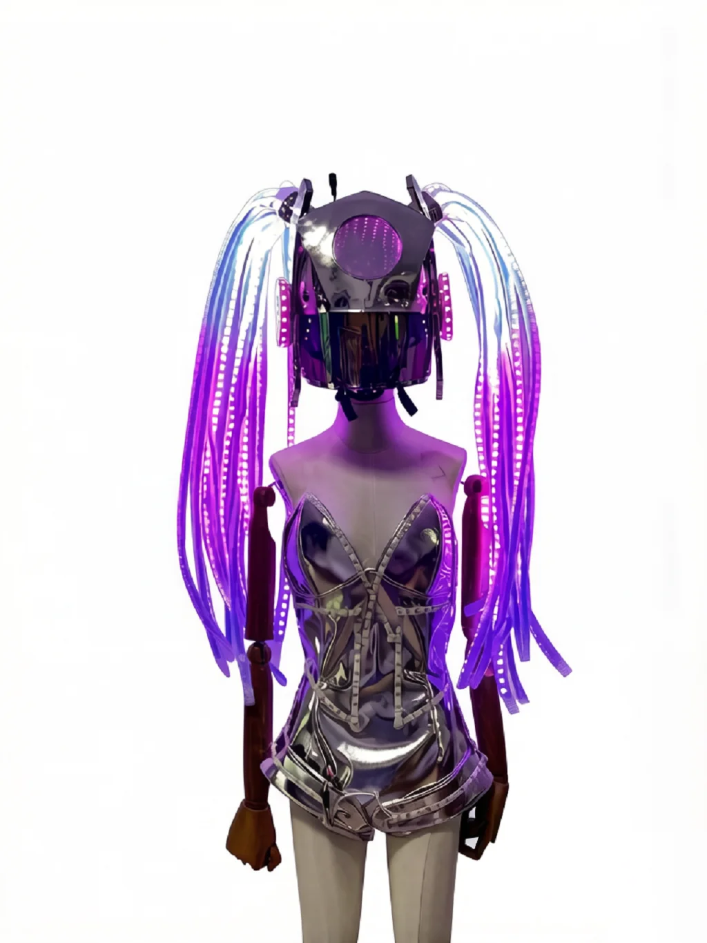 Double Ponytail Mask Glow-in-the-Dark Helmet LED Color-Changing Cosplay Robot Helmet Stage Dance Nightclub Bar Performance Party
Double Ponytail Mask Glow-in-the-Dark Helmet LED Color-Changing Cosplay Robot Helmet Stage Dance Nightclub Bar Performance Party