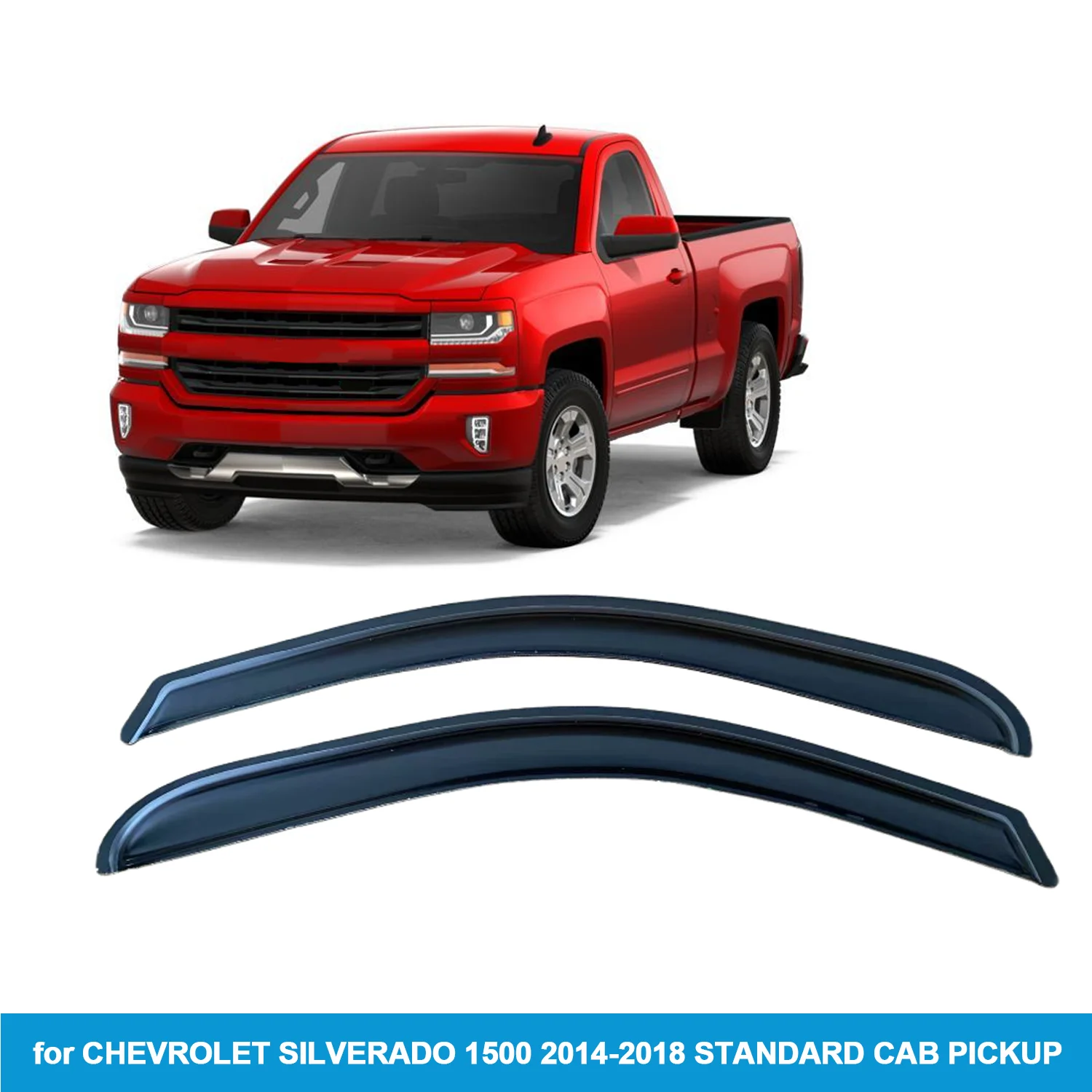 Window Visor for CHEVROLET SILVERADO 1500/2500/3500 2014-2018 STANDARD/REGULAR CAB Rain Guard Side Vent Deflector Weathershield
Window Visor for CHEVROLET SILVERADO 1500/2500/3500 2014-2018 STANDARD/REGULAR CAB Rain Guard Side Vent Deflector Weathershield