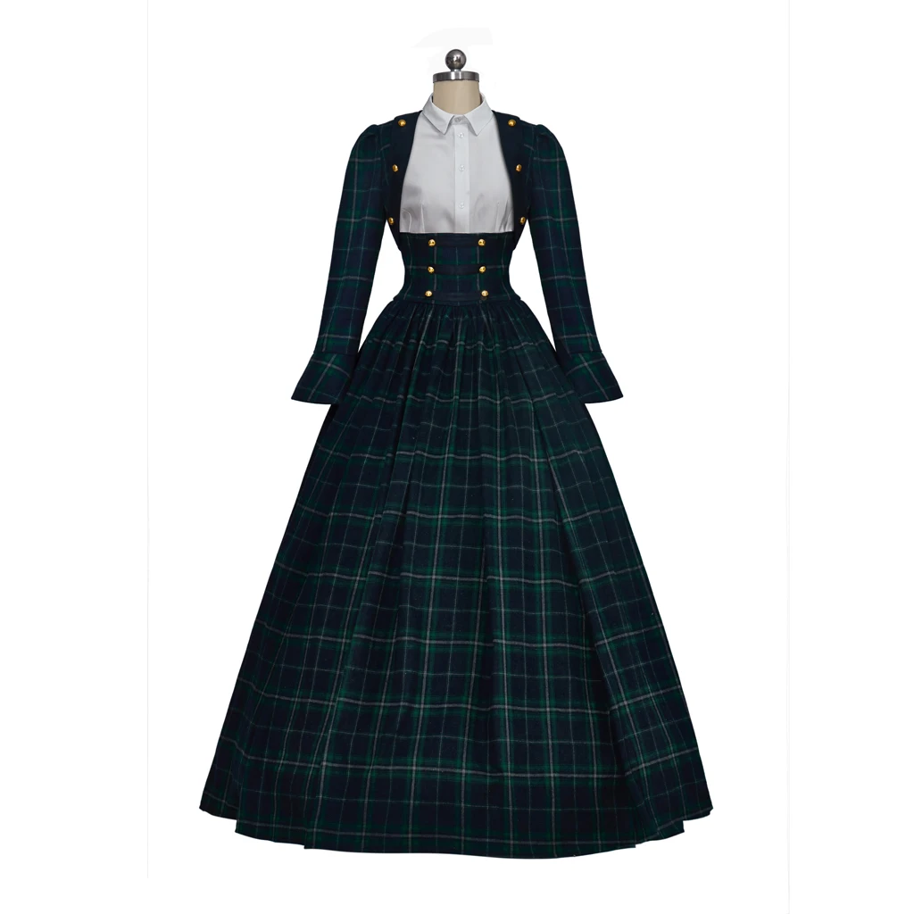 Christmas Caroler Caroling Dress Green Plaid Victorian Bustle Dress Women's Medieval Dress Ball Gown Women's Costume
Christmas Caroler Caroling Dress Green Plaid Victorian Bustle Dress Women's Medieval Dress Ball Gown Women's Costume