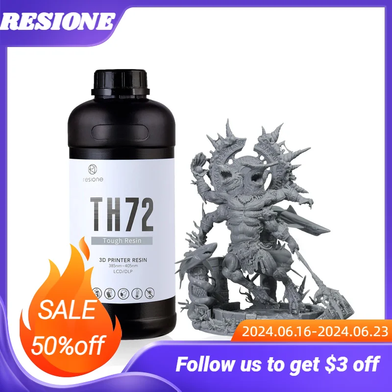 RESIONE TH72 1K 3D смола долговечная прочная 3d-принтер УФ-смола для Elegoo Anycubic смола 3d фотонная смола фотополимерная смола
RESIONE TH72 1K 3D смола долговечная прочная 3d-принтер УФ-смола для Elegoo Anycubic смола 3d фотонная смола фотополимерная смола