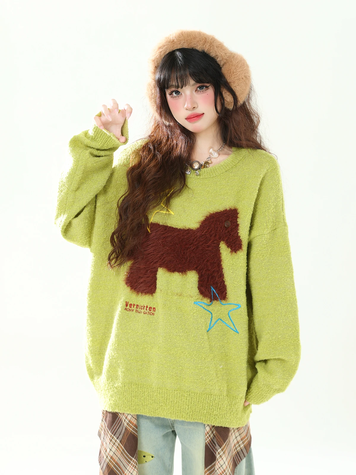 Вязаный свитер ENJOG в стиле ретро с цветными блоками, женский, осенне-зимний, свободный, повседневный, с круглым вырезом, трикотажный, модный
Вязаный свитер ENJOG в стиле ретро с цветными блоками, женский, осенне-зимний, свободный, повседневный, с круглым вырезом, трикотажный, модный