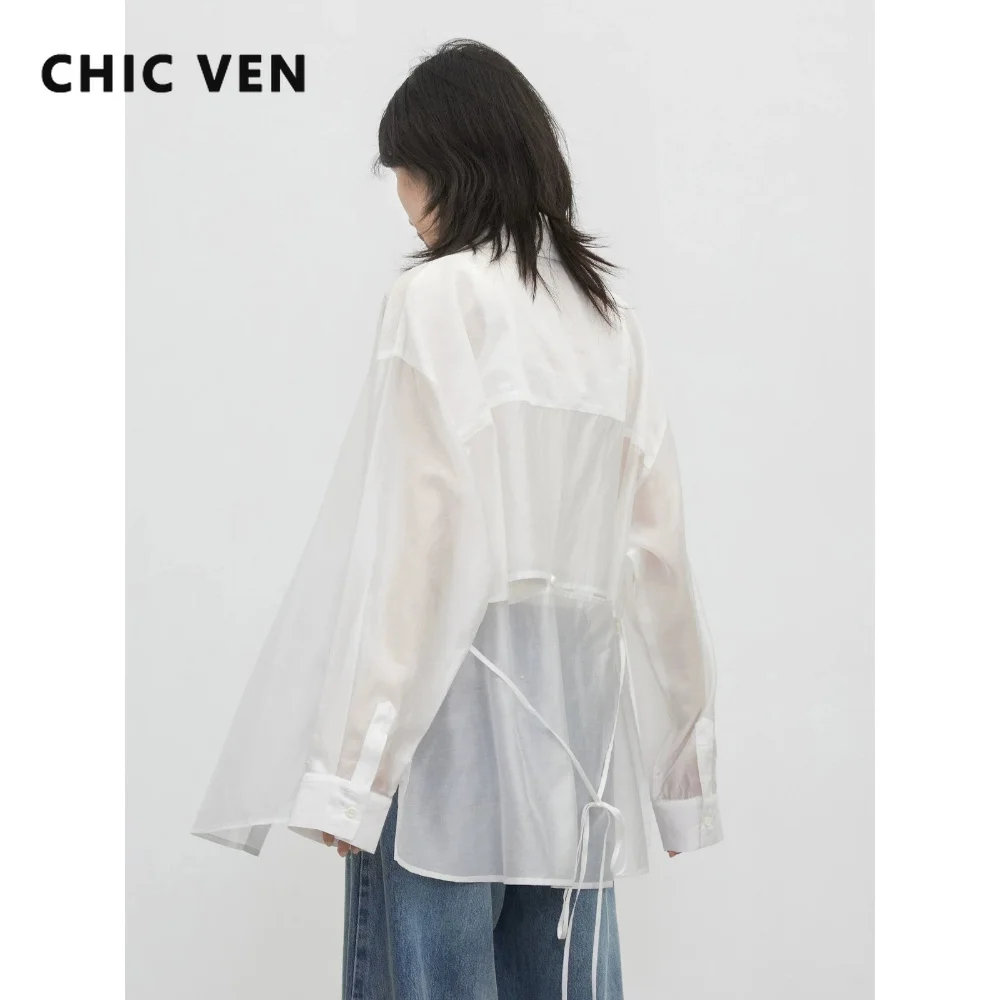 CHIC VEN Women Shirt New Design Back Hollow Lace Up Sunscreen Blouses Lightweight Slightly Transparent Female Coat Summer 2026
CHIC VEN Women Shirt New Design Back Hollow Lace Up Sunscreen Blouses Lightweight Slightly Transparent Female Coat Summer 2026