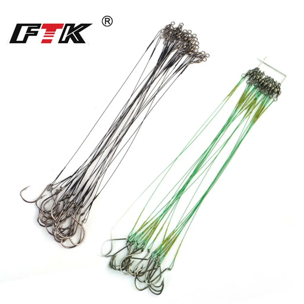 FTK 20pcs 20cm Stainless Steel Wire Fly Fishing Line With Fish Hook Core 40-80LB Pike Anti-bite Leashes For Fishing Accessories
FTK 20pcs 20cm Stainless Steel Wire Fly Fishing Line With Fish Hook Core 40-80LB Pike Anti-bite Leashes For Fishing Accessories