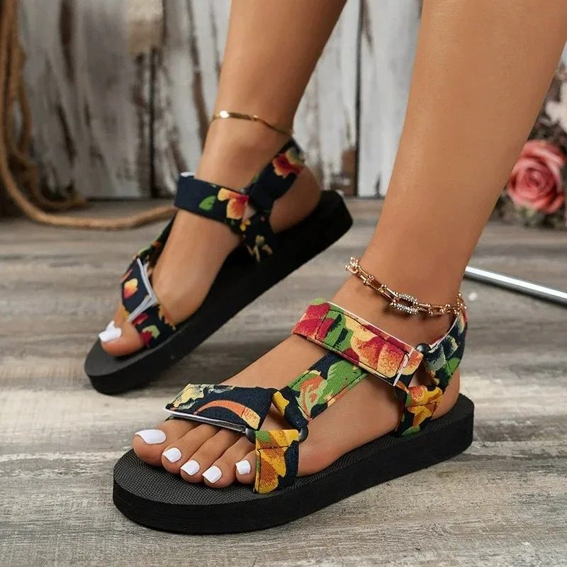 Summer Flat Women's Shoes Outdoor Sandals Casual Hook & Loop Sandals Women Slippers Hemp Rope Set Foot Beach Sandals Large Size
Summer Flat Women's Shoes Outdoor Sandals Casual Hook & Loop Sandals Women Slippers Hemp Rope Set Foot Beach Sandals Large Size