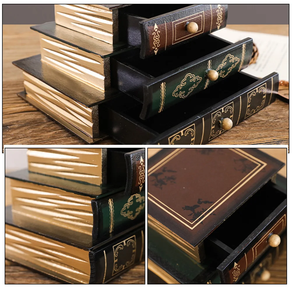 Key Storage Box Book Shape Organizer Multifunctional Jewelry Drawer Storage Box Retro Desktop Organizer Jewelry Container
Key Storage Box Book Shape Organizer Multifunctional Jewelry Drawer Storage Box Retro Desktop Organizer Jewelry Container