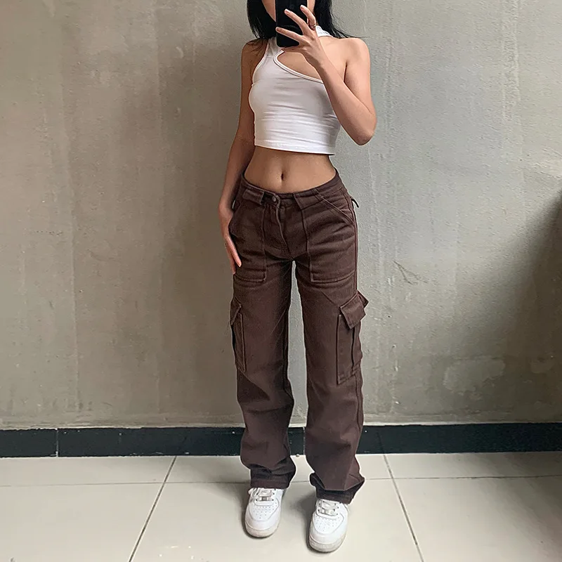Brown Baggy Cargo Jeans for Women Retro American Loose Denim Pants Jumpsuit Overall Playsuit
Brown Baggy Cargo Jeans for Women Retro American Loose Denim Pants Jumpsuit Overall Playsuit