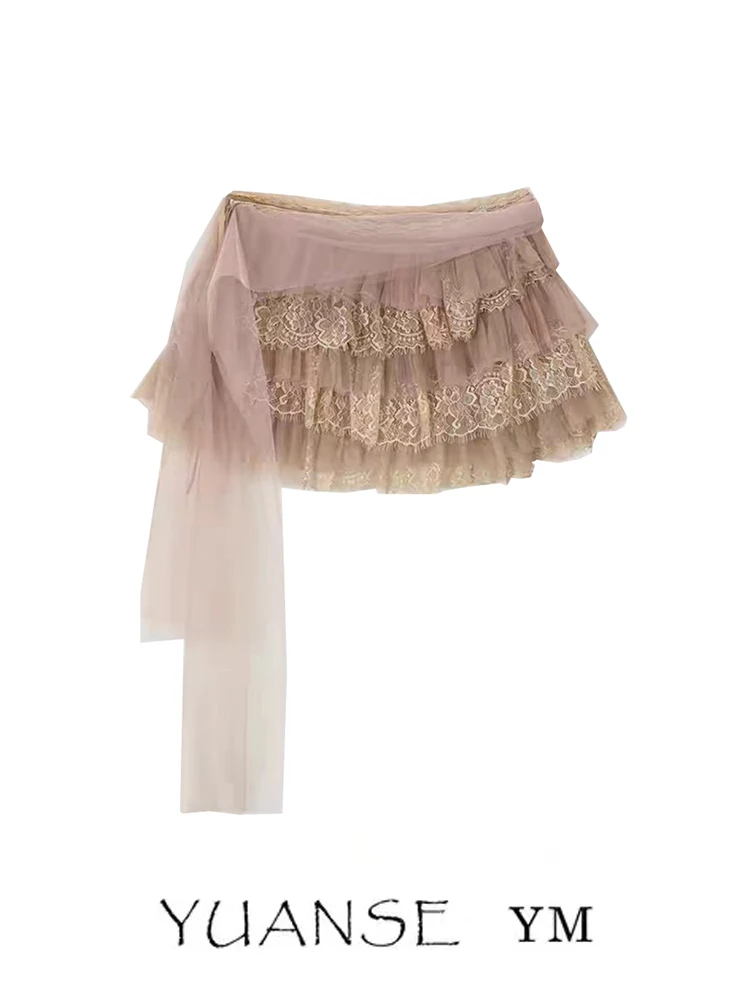 YUANSE Sweet Spicy Girl Lace Patchwork Sash Half Skirt Women Summer Fashionable Slimming Versatile Puffy Cake Skirt
YUANSE Sweet Spicy Girl Lace Patchwork Sash Half Skirt Women Summer Fashionable Slimming Versatile Puffy Cake Skirt