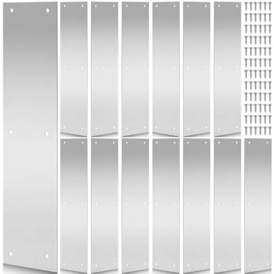 Blulu 4 Pack Door Push Plate, 6 Stainless Steel Door Kick Plate, Heavy Duty Brushed Metal Protector with Screws for Commercial
Blulu 4 Pack Door Push Plate, 6 Stainless Steel Door Kick Plate, Heavy Duty Brushed Metal Protector with Screws for Commercial