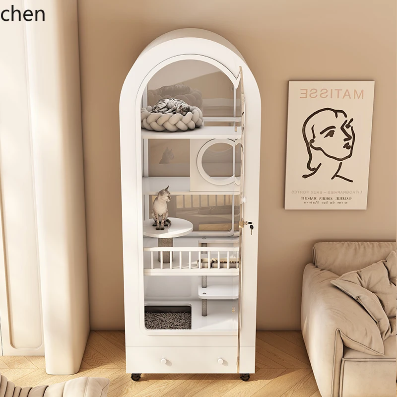 HXL arched cat villa integrated luxury panoramic tempered glass high-end cat cage cabinet
HXL arched cat villa integrated luxury panoramic tempered glass high-end cat cage cabinet