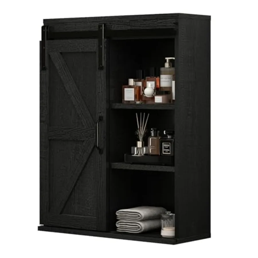 Farmhouse Wood Wall Storage Bathroom Cabinet with Sliding Barn Door Rustic Medicine Cabinet with Adjustable Shelf 3-Tier Vintag
Farmhouse Wood Wall Storage Bathroom Cabinet with Sliding Barn Door Rustic Medicine Cabinet with Adjustable Shelf 3-Tier Vintag