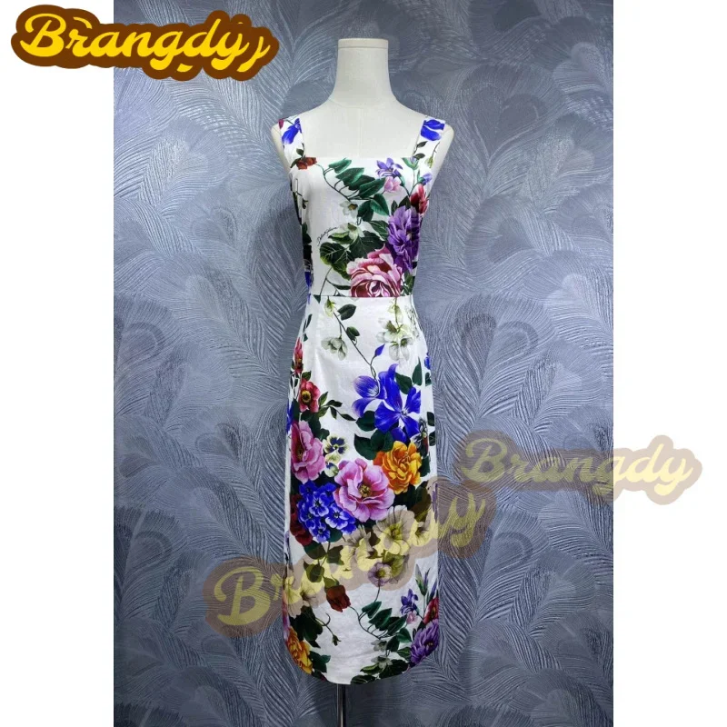 Brangdy luxury 2025 summer new cotton print waist-cinching dress with straps
Brangdy luxury 2025 summer new cotton print waist-cinching dress with straps