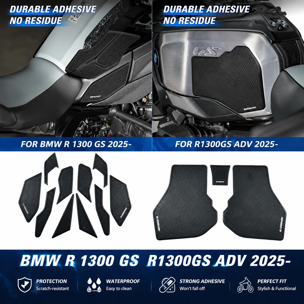 Suitable for BMW R 1300 GS Adventure R1300GS ADV 2025- Motorcycle Mech Anti slip Side Fuel Tank Pad Waterproof Rubber Protective
Suitable for BMW R 1300 GS Adventure R1300GS ADV 2025- Motorcycle Mech Anti slip Side Fuel Tank Pad Waterproof Rubber Protective