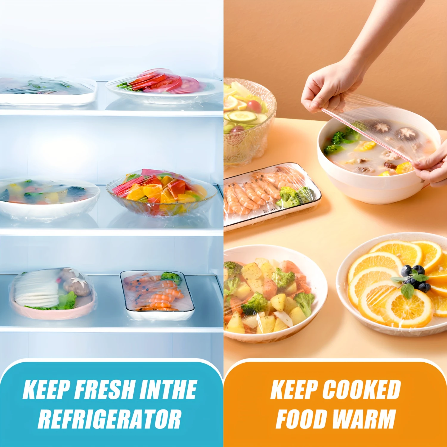 Elastic Fresh Keeping Bags, Stretch Plastic Wrap Bowl Covers Food Covers Alternative to Foil for Outdoor Picnic Universal Kitc
Elastic Fresh Keeping Bags, Stretch Plastic Wrap Bowl Covers Food Covers Alternative to Foil for Outdoor Picnic Universal Kitc