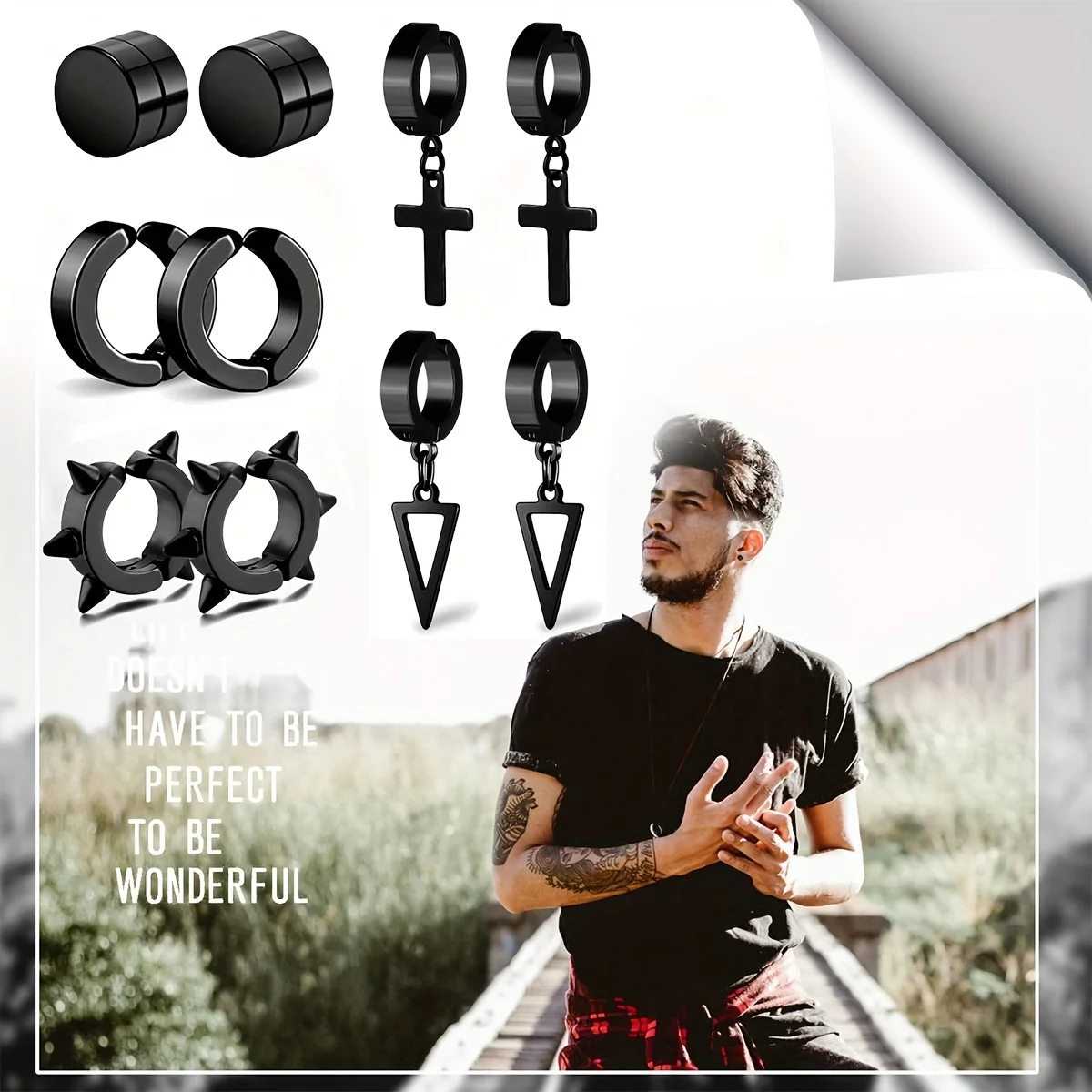 1 Pair Punk Black Stainless Steel Hip Hop Style Cross Pendant Coil Ear Clip Set for Men Women Ear Jewelry Non-Piercing JKC Store
1 Pair Punk Black Stainless Steel Hip Hop Style Cross Pendant Coil Ear Clip Set for Men Women Ear Jewelry Non-Piercing JKC Store