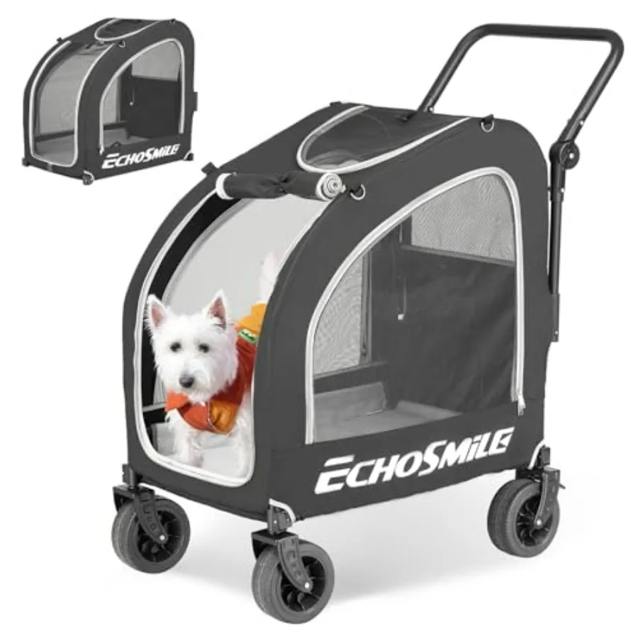 EchoSmile 4 Wheels Pet Stroller, Dog and Cat Stroller for All-Season, Lightweight Carrier with Storage Basket, Adjustable Handl
EchoSmile 4 Wheels Pet Stroller, Dog and Cat Stroller for All-Season, Lightweight Carrier with Storage Basket, Adjustable Handl
